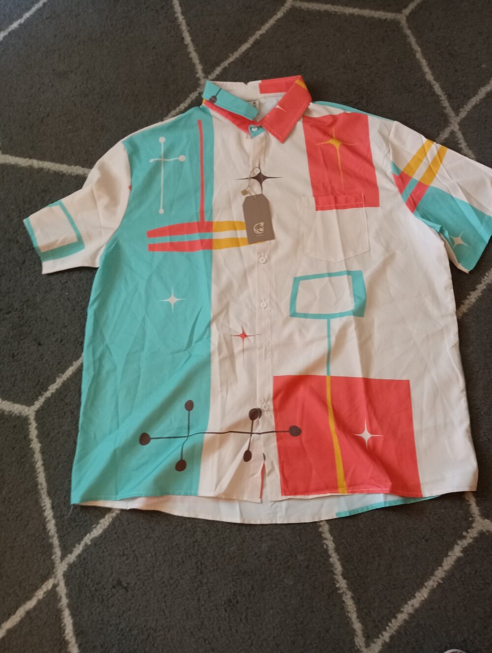 Retro Atomic Starburst Bowling Shirt Hardaddy XL